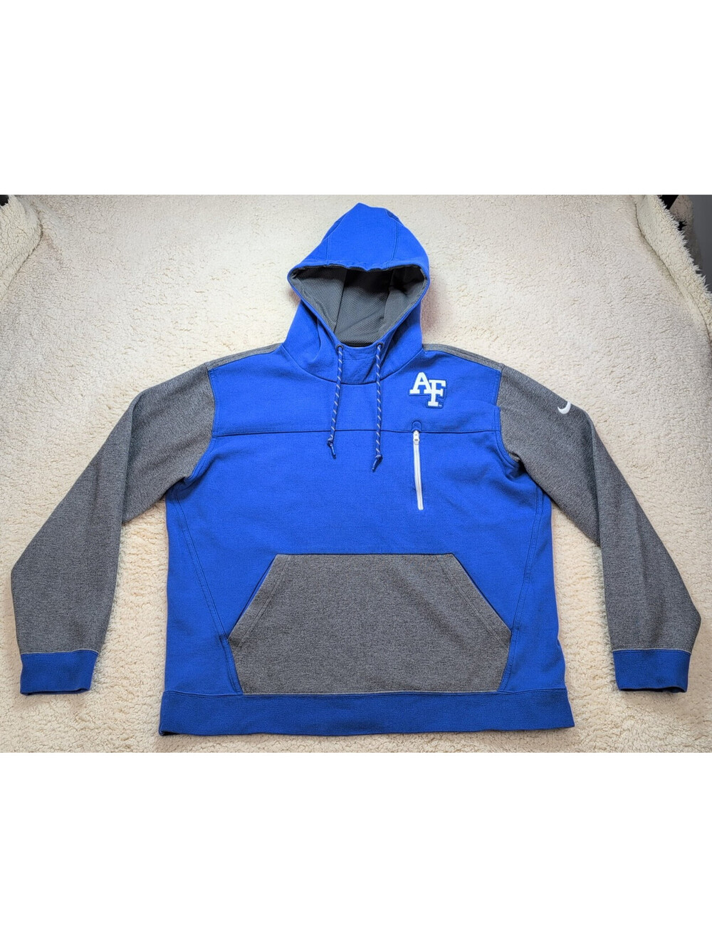 Nike Air Force AF Pullover Hoodie Men’s XL Kangaroo Pouch 32878X-AF1 Blue Gray